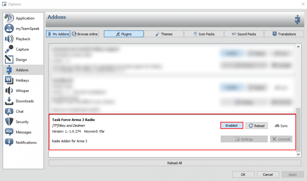 Teamspeak plugin enabled!